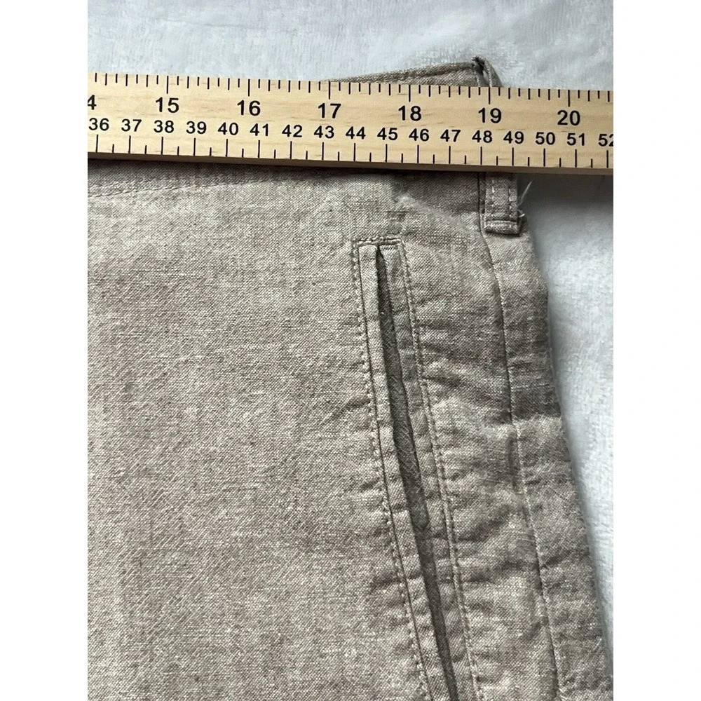 Perry Ellis Women's Linen Cotton Draw String Dress Pants Size 36/32